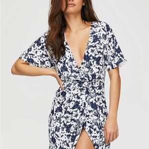 Babaton floral wrap dress (Aritzia)